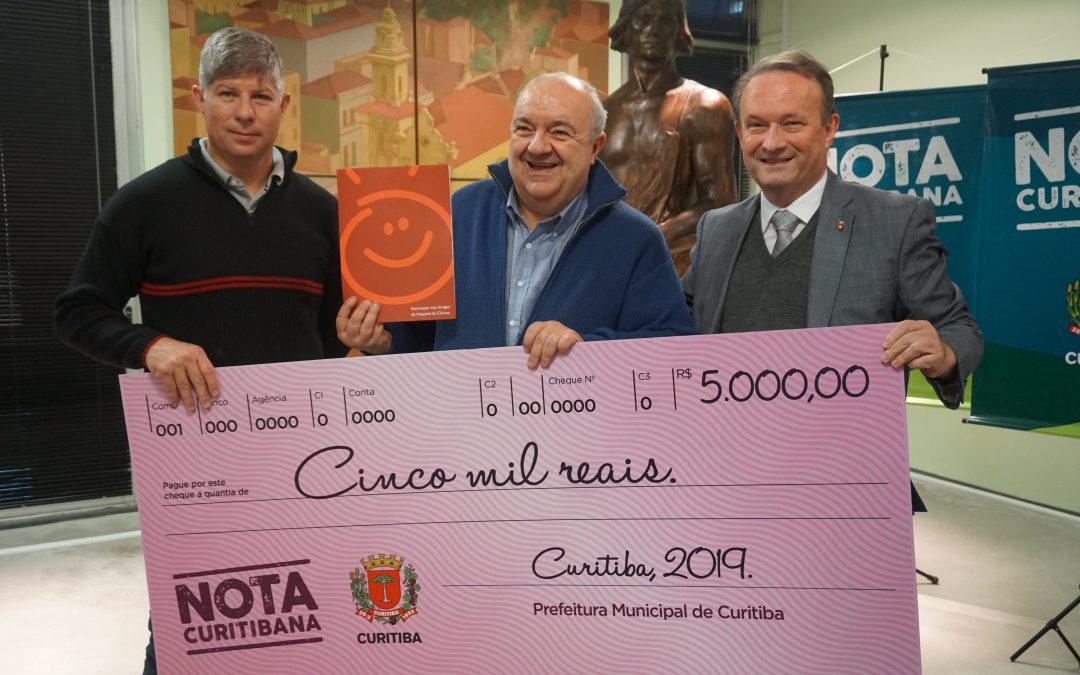 Amigos do HC recebem indicaÃ§Ã£o de entidade premiada no Programa Nota Curitibana