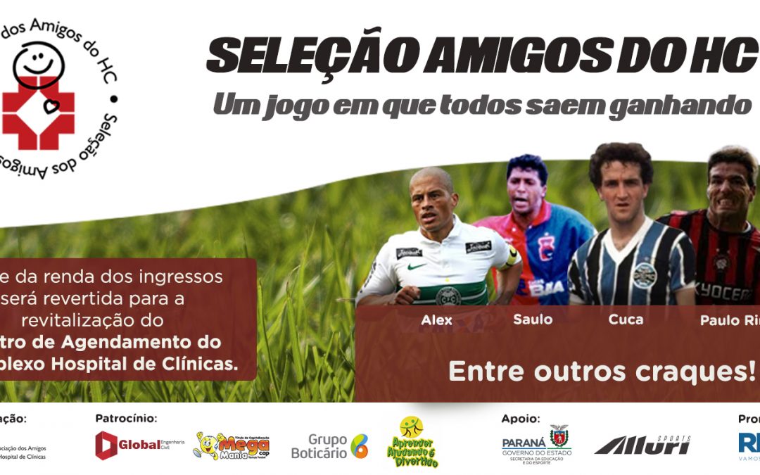 SeleÃ§Ã£o dos Amigos do HC reÃºne mÃ¡sters do futebol em prol do Hospital de ClÃ­nicas