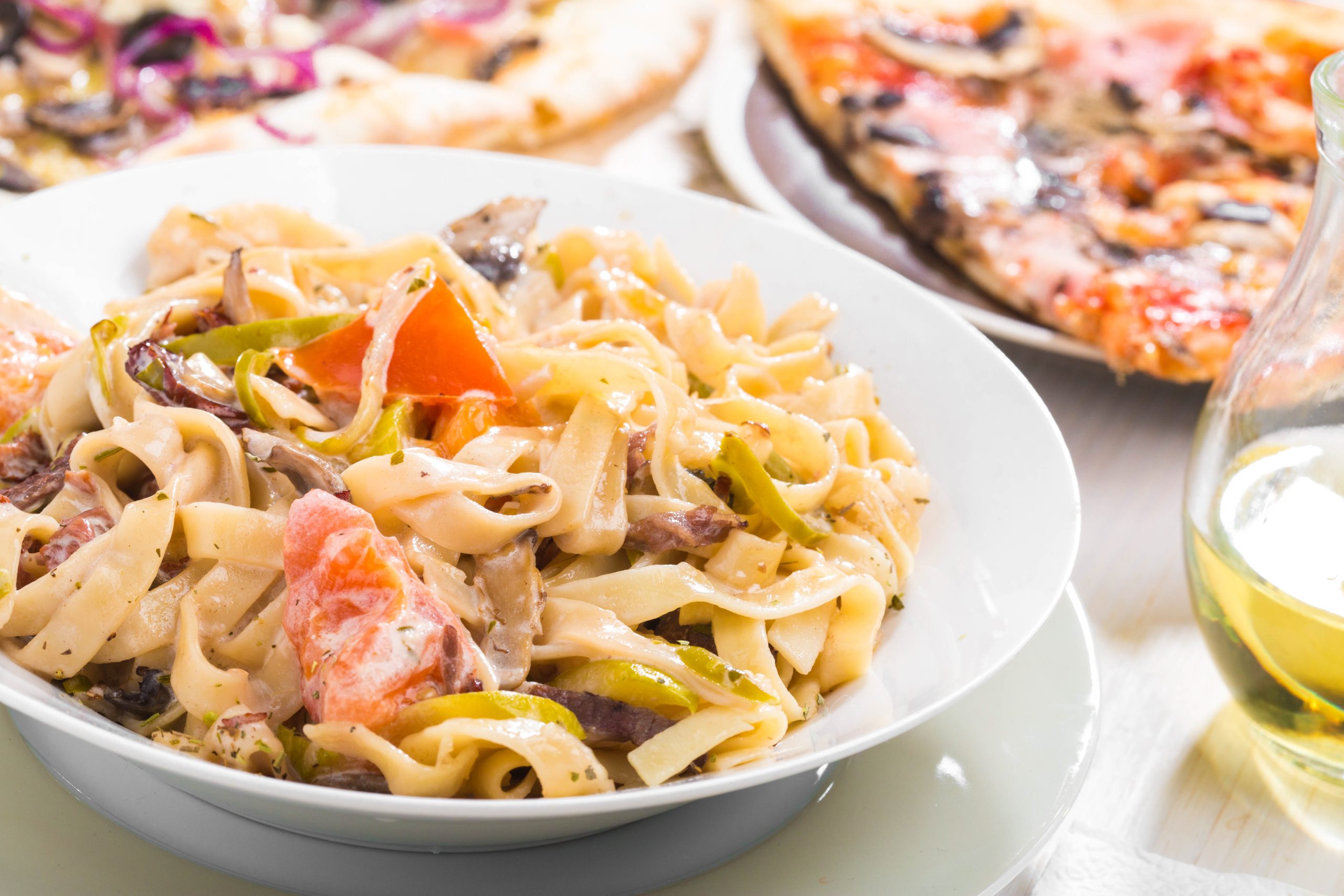 italian food pasta and pizza